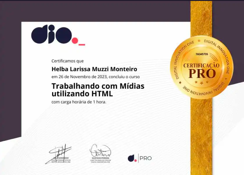 Certificado midias-dio